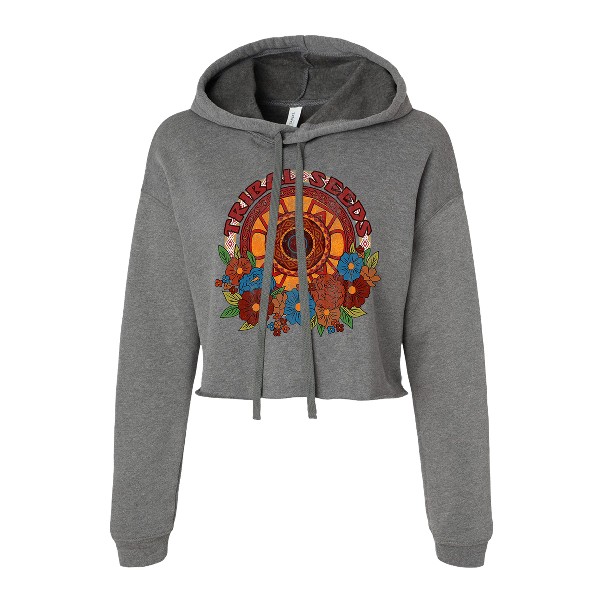 Sweat Cropé Zella Gris Chiné Taille Large - Doux Et Confortable