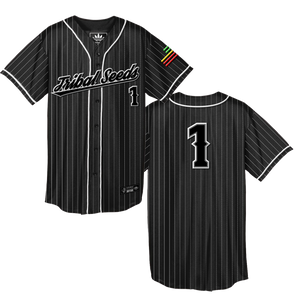 Black Pinstripe Unisex Baseball Jersey