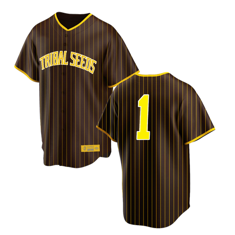 Brown Pinstripe Unisex Baseball Jersey