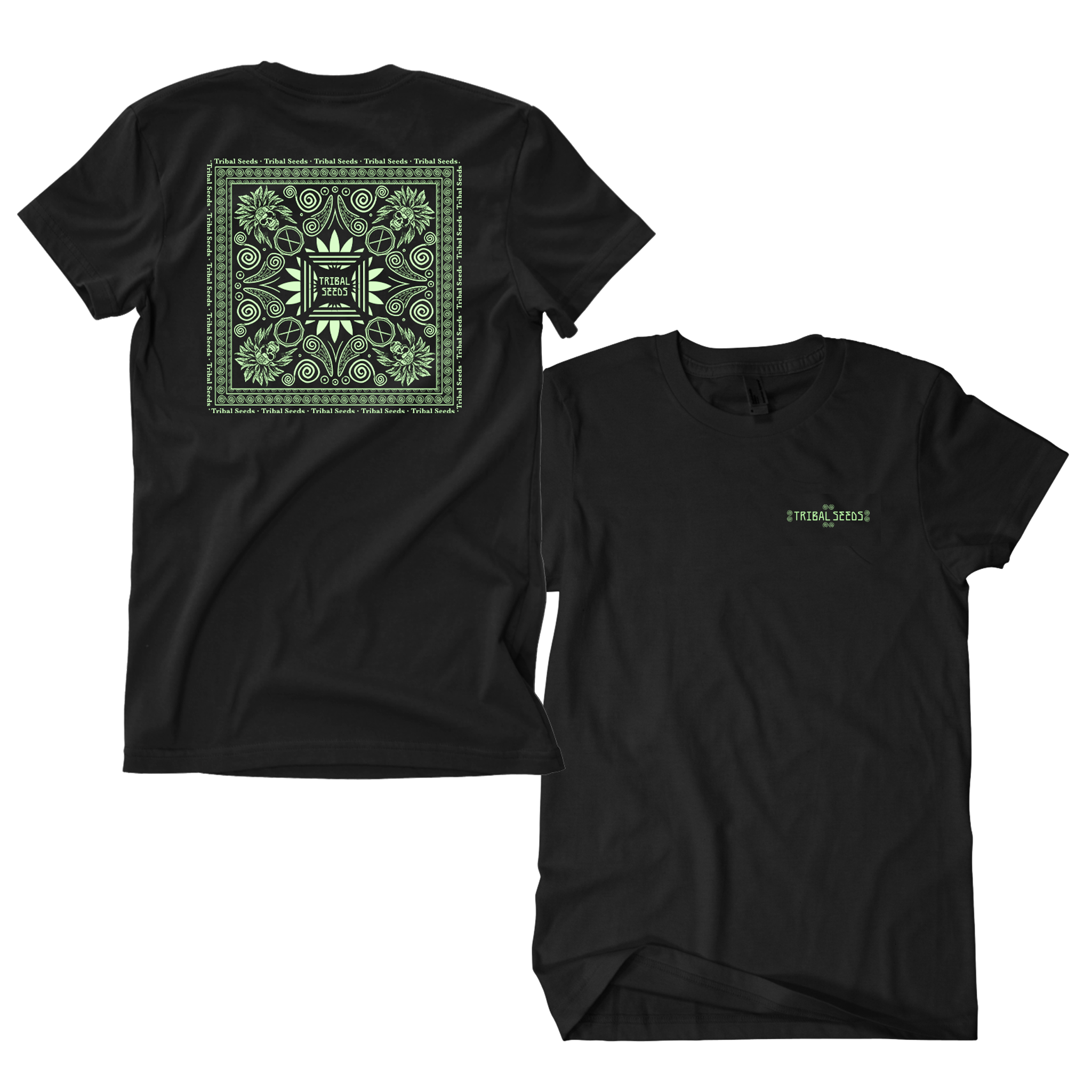 Glow In The Dark Skull Bandana Tee (Black)