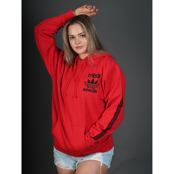 Red Stripe Pullover Hoodie