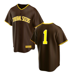 Brown Pinstripe Unisex Baseball Jersey