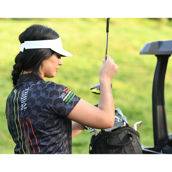 Women's Tribal Seeds Black Golf Polos
